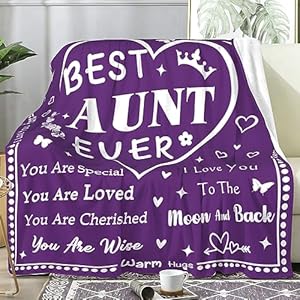 Soft Lightweight Auntie Blanket - Aunt Gifts from Niece Nephew, 50"x40" - Perfect for Christmas, Thanksgiving, Valentines Soft Lightweight Auntie Blanket Aunt Gifts from Niece Nephew 50×40 Perfect for Christmas Thanksgiving Valentines