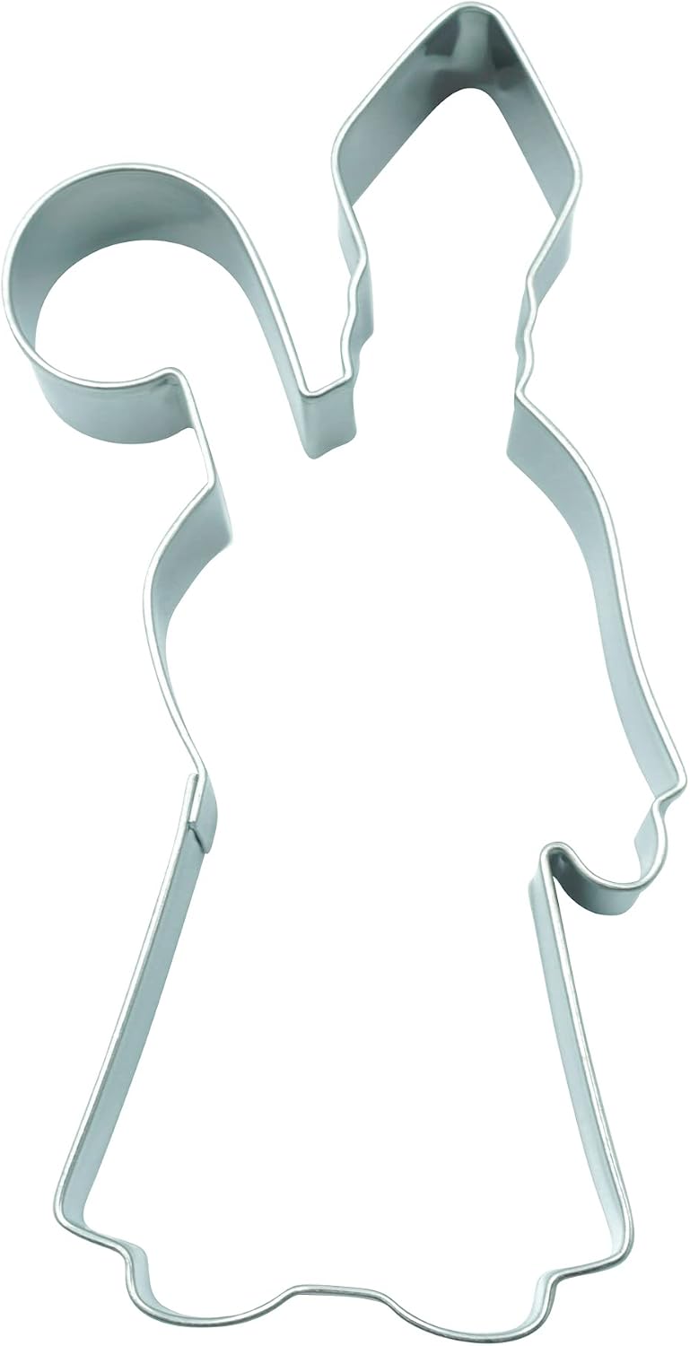 BekkiB 226 - Santa Claus, St. Martin, Bishop Cookie Cutter, Stainless Steel, Dishwasher Safe, Silver