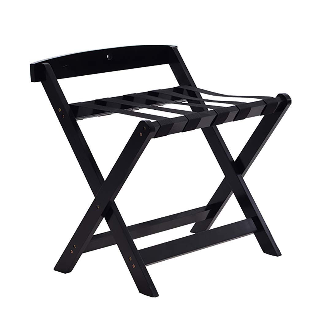 Porte-bagages bois pliable support de valise et étagère de sol
