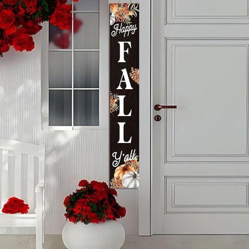 Cartello autunnale per portico anteriore Autunno Cartello di benvenuto per portico anteriore in legno verticale in piedi autunno Ringraziamento Raccolto Casa Giardino Cortile Casale Porta