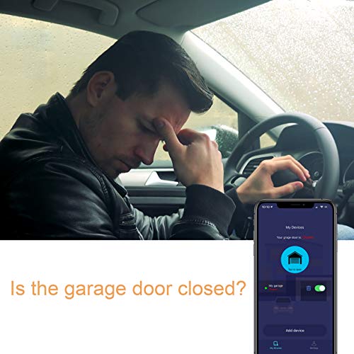 Smart WiFi Garage Door Opener, Wireless & WiFi Remote Smart Phone Controlled, Compatible with Amazon Alexa, Google Assistant, IFTTT, No Hub Required