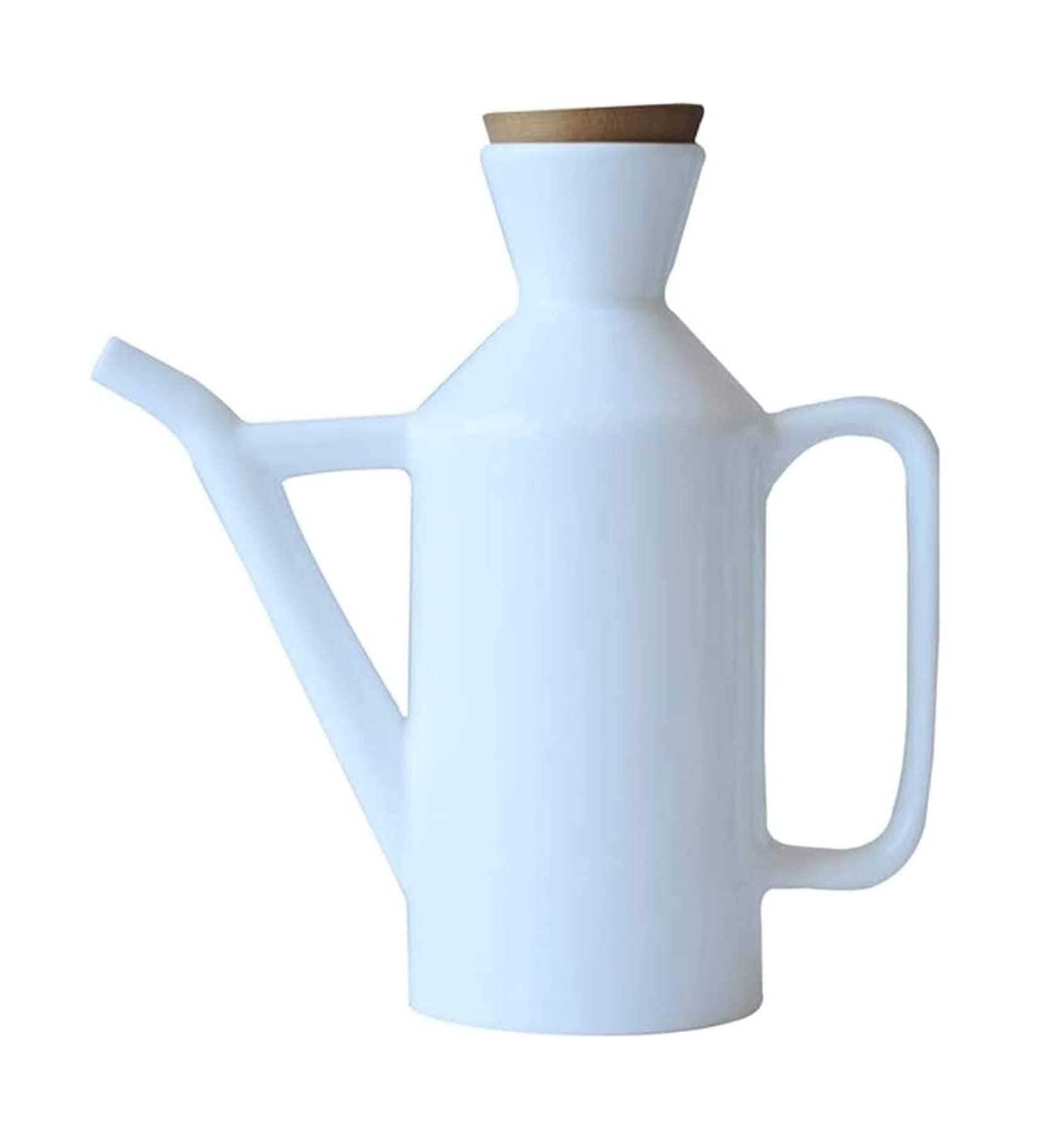 Distributore di Olio e aceto, Bottiglia di aceto Bianco in Ceramica, Bottiglia di Olio e Salsa di soia, Contenitore da Cucina da 450 ml.