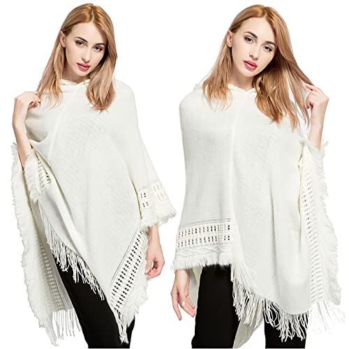 Women's Faux Cashmere Shawl Wrap Cape Poncho Sweater Cardigan for Spring Fall2