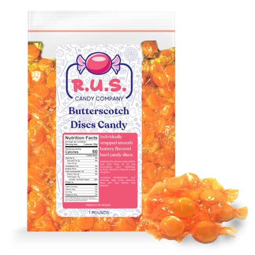 Butterscotch Hard Candy Individually Wrapped - Bulk Butterscotch Discs - Classic Butter Scotch...