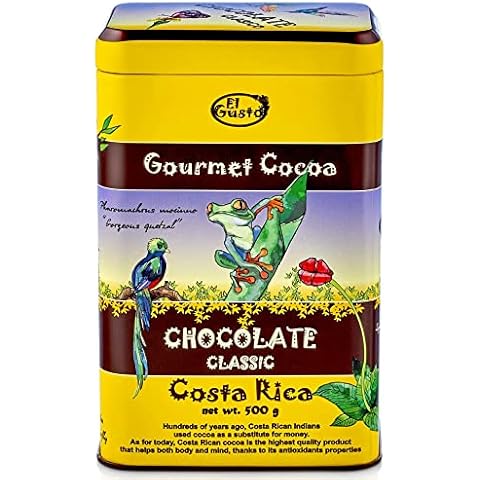 El Gusto 30% Cocoa Powder, All Natural Cocoa, Dutch Processed Cocoa with Cane Sugar - Costa Rican Chocolate Gourmet Cocoa Powder In Reusable Collectable Tin - (17.64 oz) Cover