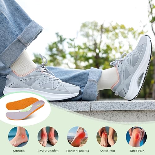 Image of Autper Plantar Fasciitis Shoes Women Walking Arch Support Tennis Casual Athletic Nurse Orthotic Sneakers for Foot Pain Relief