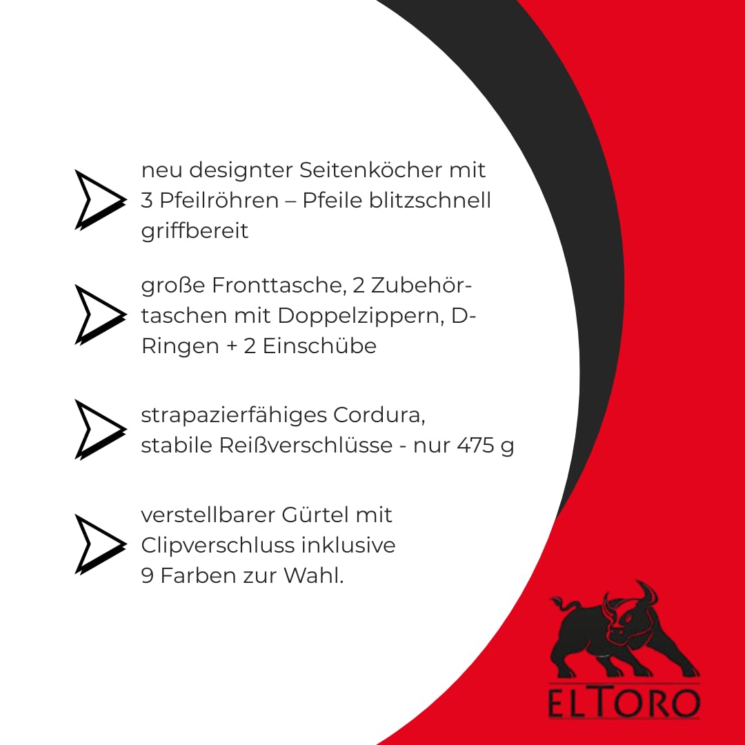 elToro Sys² - Seitenköcher inkl. Röhren und Gürtel; Zubehör beim Bogenschießen, Bogensport, sicherer Transport von Ihren Pfeilen; Pfeil und Bogen Sport