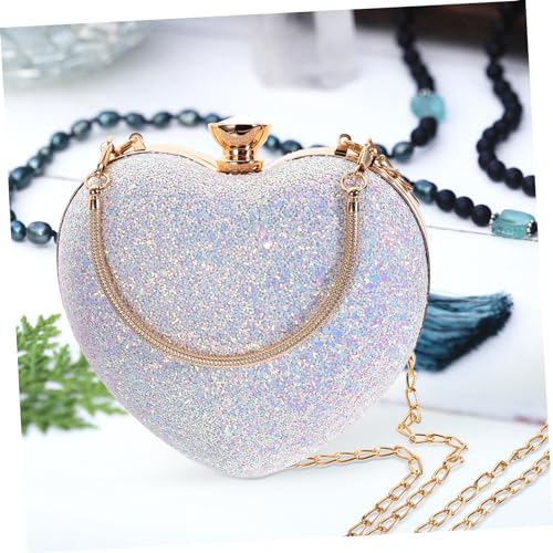 Sac de soirée cœur rigide anti-écrasement avec chaîne de fête chic - 5