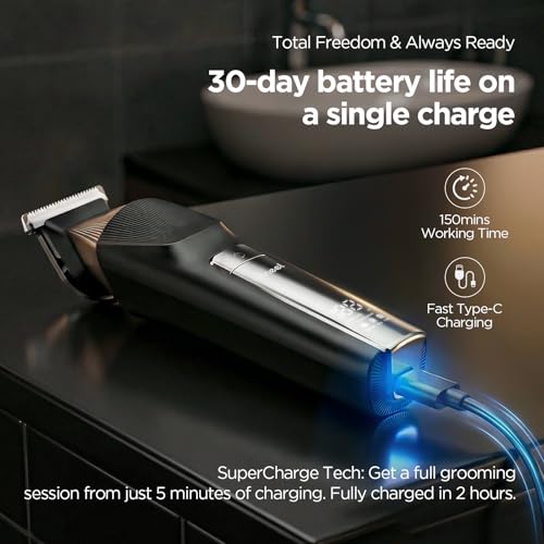Yineel HC600 Beard Trimmer for Men All in One Cordless Grooming Kit Waterproof Electric Ra - image 4