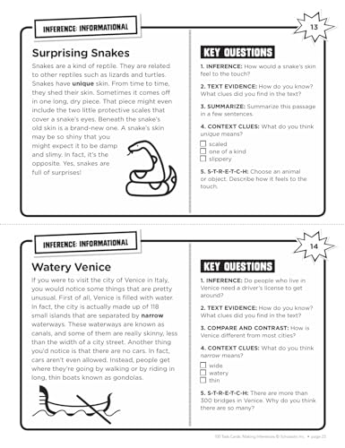 100 Task Cards: Making Inferences: Reproducible Mini-Passages With Key Questions to Boost Reading Comprehension Skills - Image 4