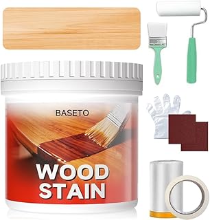 Wood Stain, 16 Oz Water Based Wood Stain and Sealer in One - No Priming, No Top Coat Required, Fast Drying|Low Odor|Non-Toxic, Perfect for Indoor and Outdoor Furniture(Transparent)