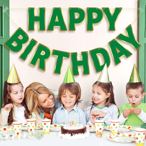 Image of Pre-Strung Happy Birthday Banner - Green Party Decorations