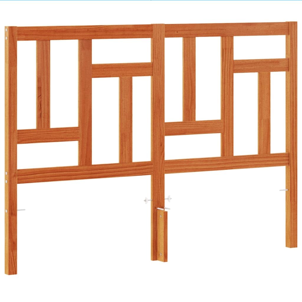 vidaXL Cabecero de Cama Madera Maciza de Pino marrón Cera 135 cm