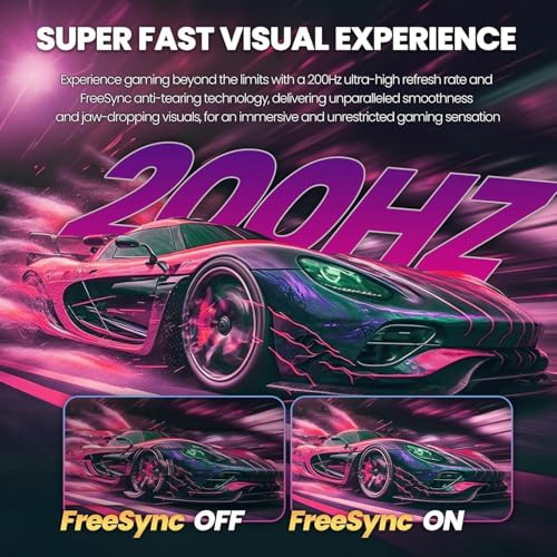 Image of ZZA 27-Inch Curved Computer Monitor,200Hz|180Hz|144Hz Gaming Monitor,FHD 1080P 1800R VA Screen, Monitor 27 inch 100% sRGB, AMD FreeSync,Eye Care,Ultra-Thin,Bezels HDMI & DP Port