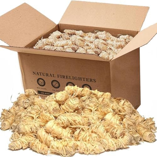 Natural Firelighters, 200 Fire Lighters for Wood Burners, Wood Wool