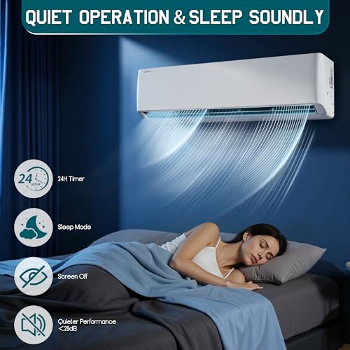 Image of Albott 220V Mini Split Air Conditioner with Heat Pump,Wifi Enabled 36000BTU Ductless Split Ac with Self-Cleaning, SEER2 18, Ductless Air Conditioner Cools up to 2500 Sq.Ft, for Home & Office