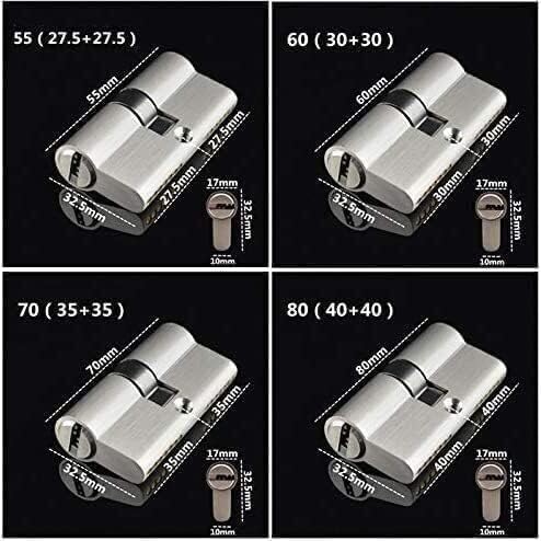 ドアロック サムターンシリンダーロック、ロックシリンダー 様々なサイズのドアロックシリンダーコア 5キー 高さ32mm 内部および外