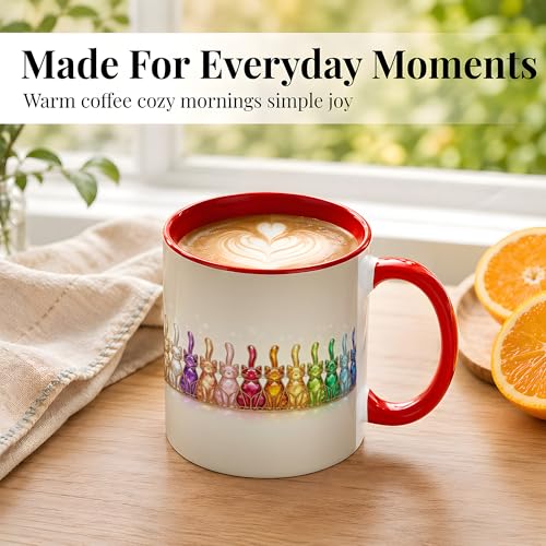 Taza de Cerámica con Diseño de Gatos Arcoíris, 11 oz miniatura 2