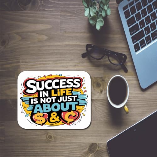 Image of Shivor Success in Life Motivational Mouse Pad | Inspiring Quote Printed Design | Smooth Precision Glide Surface | Heat Resistant Non Slip Rubber Base | Desk Mat for Laptop Computer PC Gaming Use