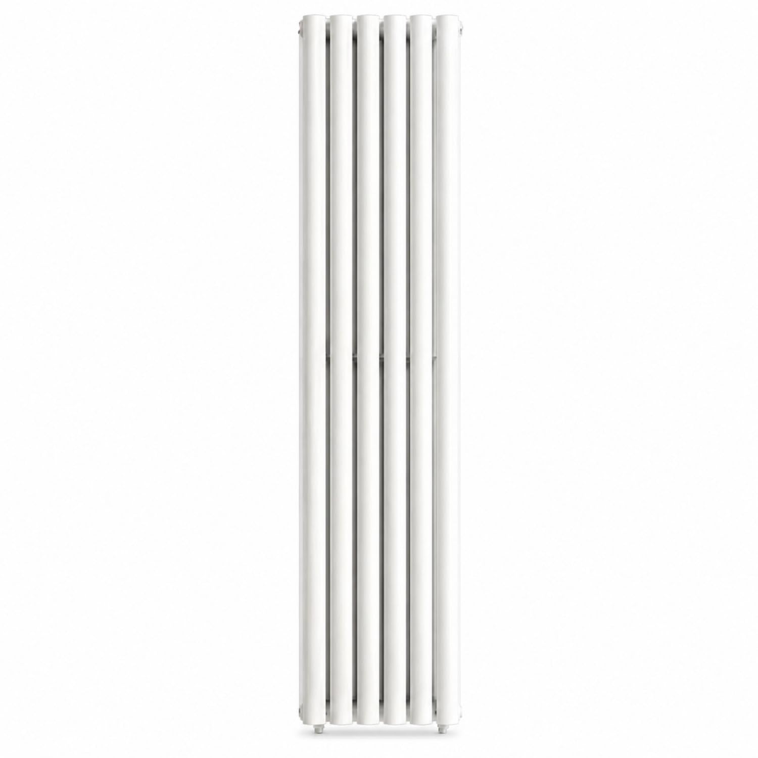 The Radiator Hub AURA 1600 x 360mm White Double Oval Vertical Designer Radiator, Tall 6 Oval Column Tubes, Double Panel Wall Mounted Central Heating Radiator for Bathroom, Kitchen & Hallway