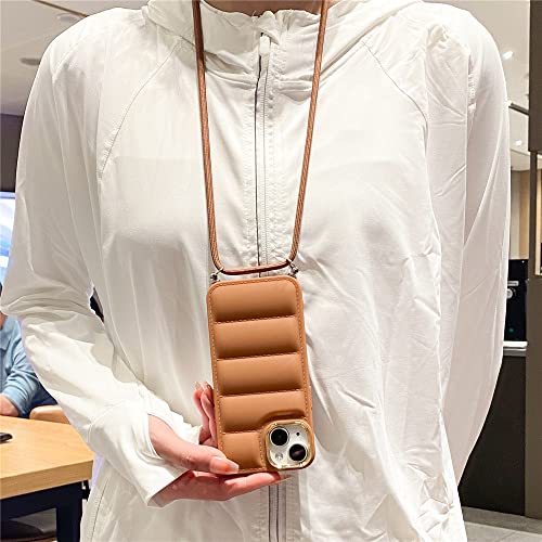 Doudoune bandoulière collier longe étui souple pour iPhone 11 Pro Max