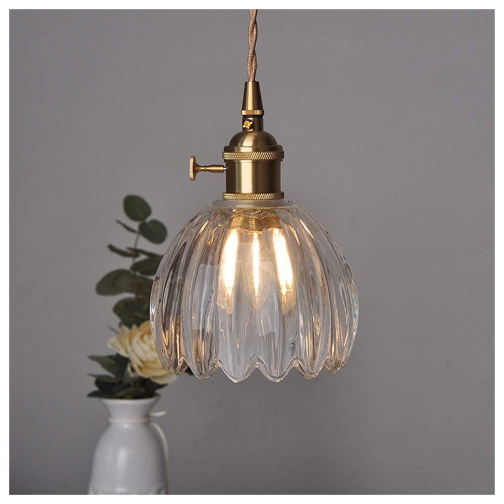 Suspension Luminaire Verre Ambre Retro - Plafonnier Industriel Vintage Avec Interrupteur - Éclairage Salon Chambre Salle à Manger
