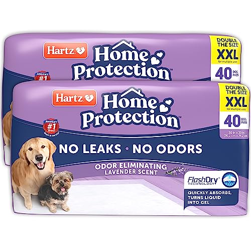 Hartz Home Protection Lavender Scented Dog Pads, XXL 80 Count, Su...