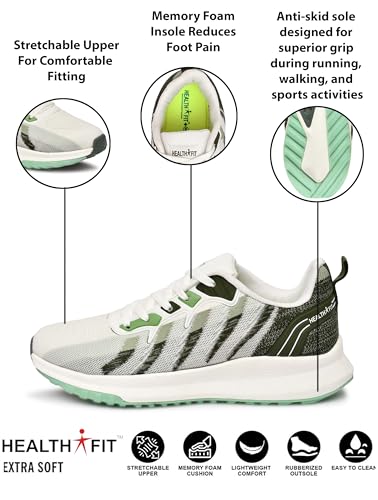 Image of Sports Shoes with Crystal Cushion Technology Lightweight Shoes Training Cricket,Gym,Comfortable Extra Max Cusion with Memory Foam Insole Running Shoes for Men HF146