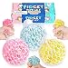 Sparkly Mesh Stressbälle 3er Pack - Squishy Bälle mit Glitzer - Bunte Anti Stress Squeeze Traubenbälle für Kinder und Erwachsene - Angst abbauen und Beruhigung - Sensorische ADHD Spielzeug Geschenk