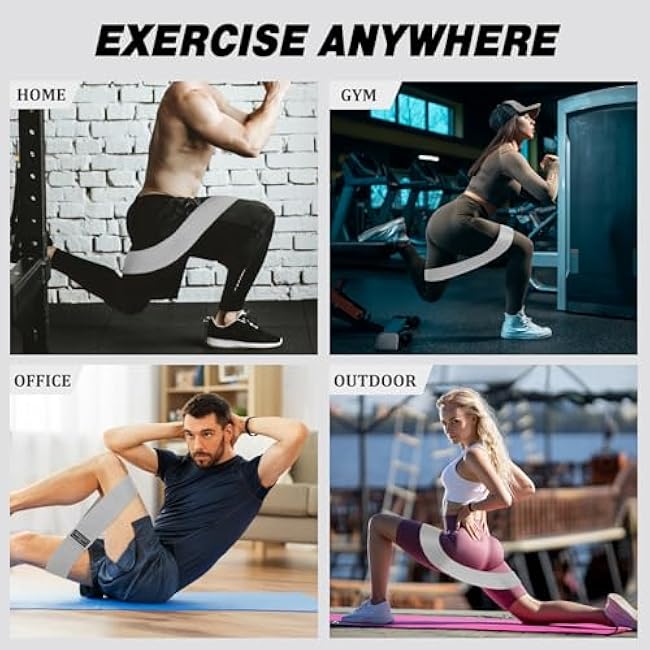 24 Pcs Fabric Resistance Bands for Working Out Strength Exercise Bands for Women Men Resistance Loop for Legs and Butt, Yoga, Pilates, Rehab, Fitness and Home