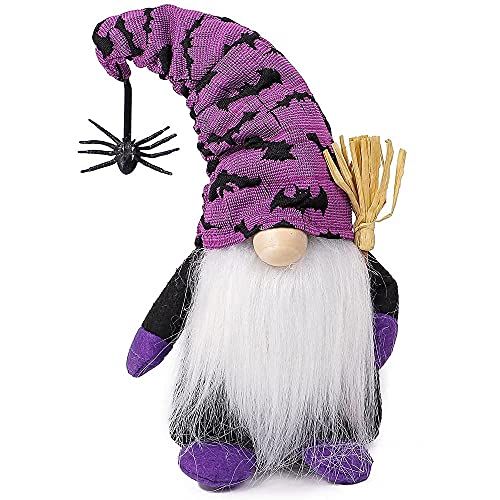Poupée naine sans visage d'Halloween, araignée chauve-souris récolte d'automne décorations en peluche nain ferme elfe, figurines faites à la main d'automne vieil homme barbu décoration d'Halloween Cover