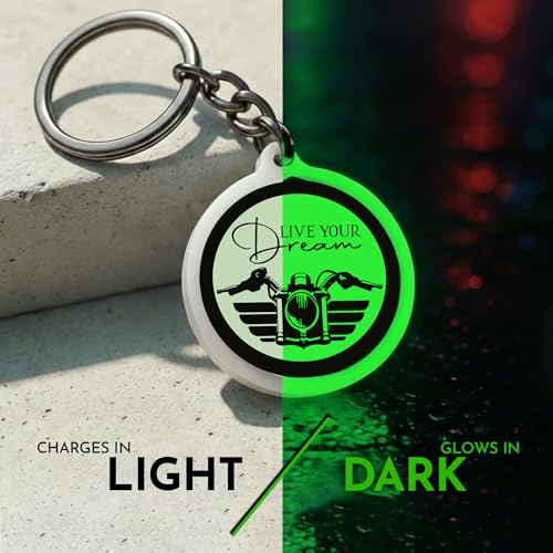 Image of Mi Glow Store Glow in Dark Keychain for Bike Men | Gift for Man | Bike Accessories | Charges in Light Glows in Dark | Key chain for Bike