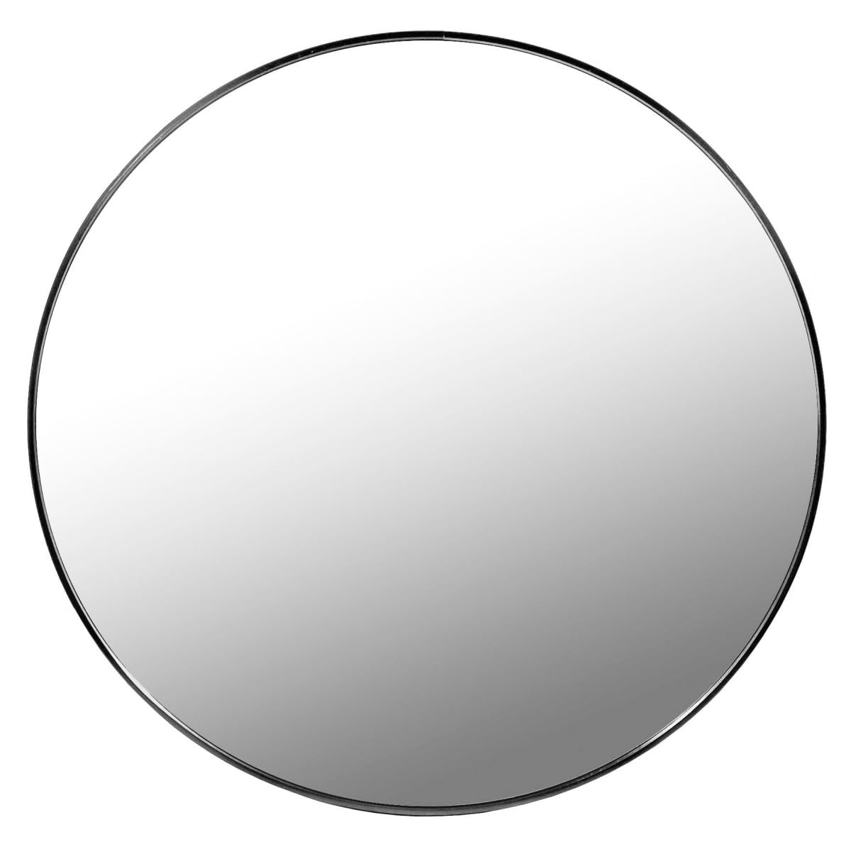 Espejo Decorativos de Pared Redondo 80 cm - Marco Negro para Sala de Estar y Dormitorio