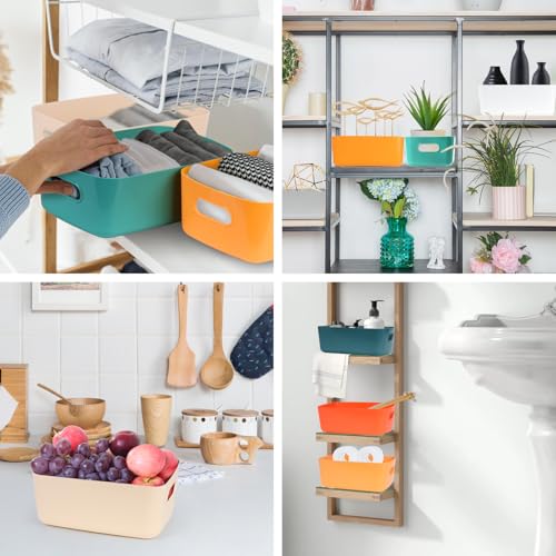 VECH Storage Baskets,7 Pack Plastic Storage Boxes for Shelves,Stackable Cupboard Organiser,Kitchen Storage & Organisation,Bathroom Storage Basket,Shelf Storage Box for Kitchen,Office and Home - Cosy Home Interiors VECH Storage Baskets,7 Pack Plastic Storage Boxes for Shelves,Stackable Cupboard Organiser,Kitchen Storage & Organisation,Bathroom Storage Basket,Shelf Storage Box for Kitchen,Office and Home - Image 6