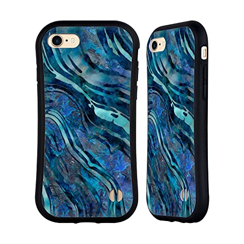 Head Case Designs �������C�Z���X�i LebensArt Blue Tea Geo ���L�b�h�}�[�u���n�C�u���b�h�P�[�X Apple iPhone 7/8 / SE 2020 & 2022�ɑΉ�