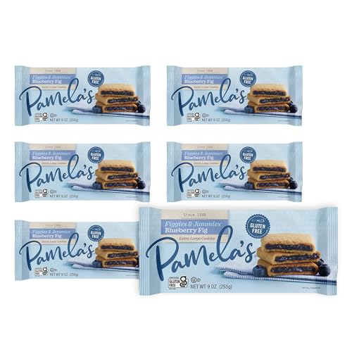Pamela's Products Gluten Free Figgies & Jammies Cookies, Blueberry and Fig, 9 Ounce (Pack of 6)