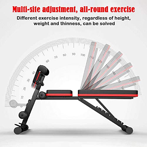 Goutique Adjustable Bench,Utility Weight Bench for Full Body Workout- Multi-Purpose Foldable Incline Decline Bench Roman Chair Sit Up Incline Abs Benchs Flat Fly Weight Press Fitness (Black)