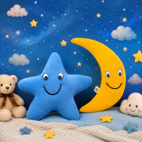 Image of Goldenhub Polyester Moon with Star Soft Toy