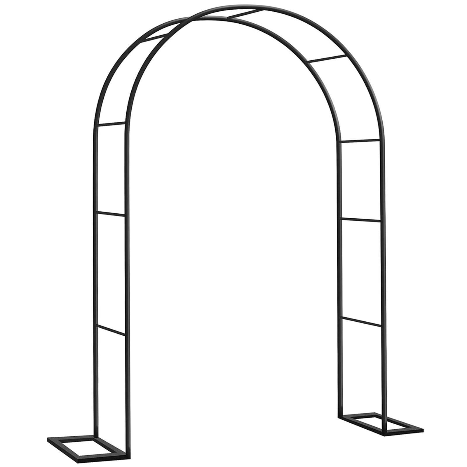 ROSENBON Garten Rankhilfe Rosenstütze aus schwarzem Metall 200 x 230 cm Verstellbares Klettergerüst für Hochzeit Feier und Gartendeko Stabile Pflanzenstütze