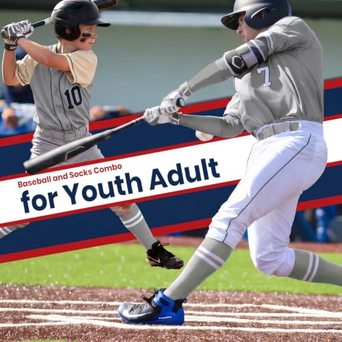 Image of XZQTIVE Baseball Softball Socks and Belt Combo Set Adjustable Softball Socks and Elastic Belt for Kids Youth Adult