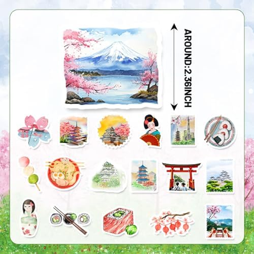 Japanese Stickers, Japanese Birthday Party Decorations, Japanese Birthday Party Decorations, Japanese Party Favors, Vinyl, Waterproof Stickers for Diaries, Scrapbooks,