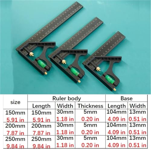 Regla Multifuncional Ajustable 300 mm para Medición miniatura 7