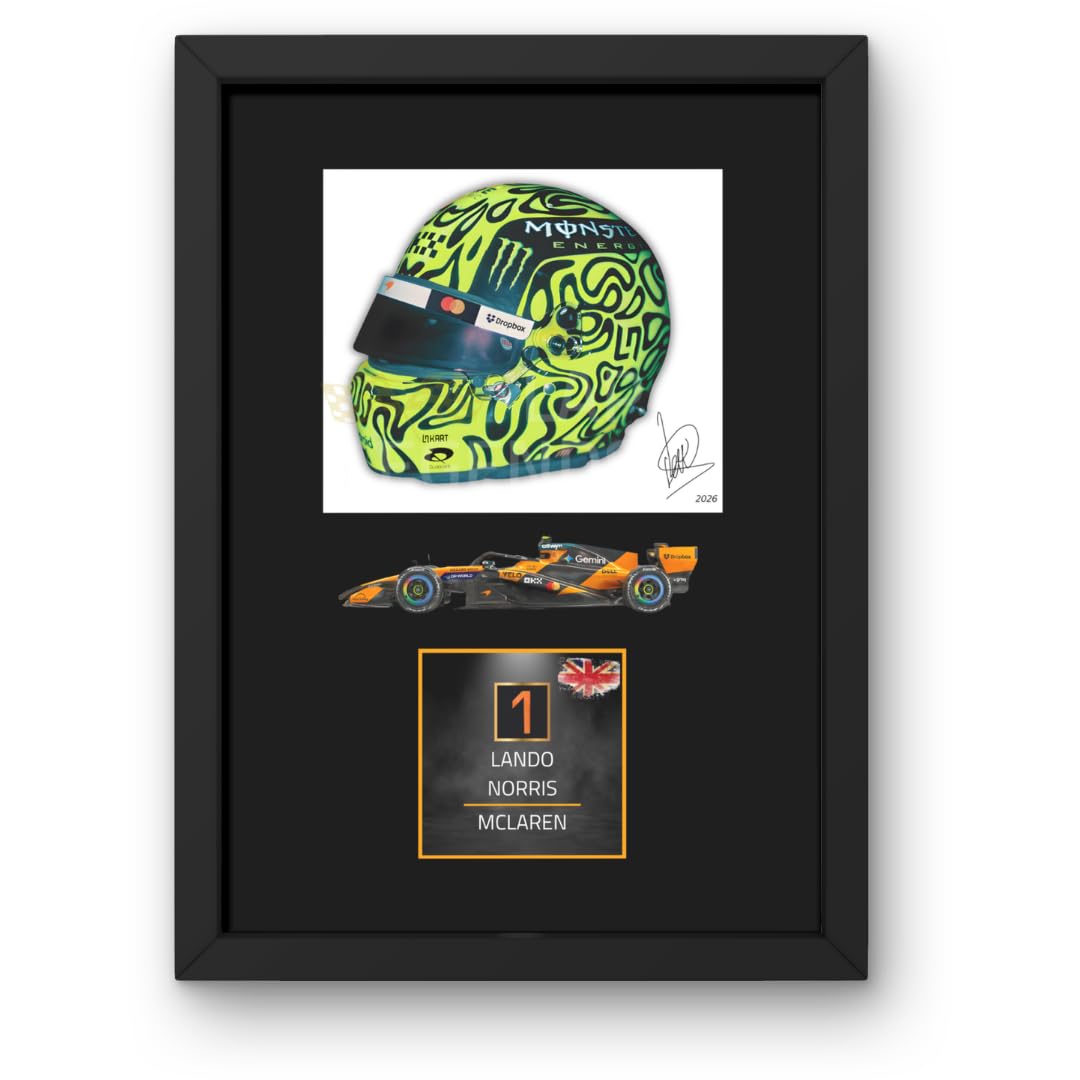 Lap Legends Black Lando Norris Framed Display Gift With Reproduced Digital Signature (2026 Car)