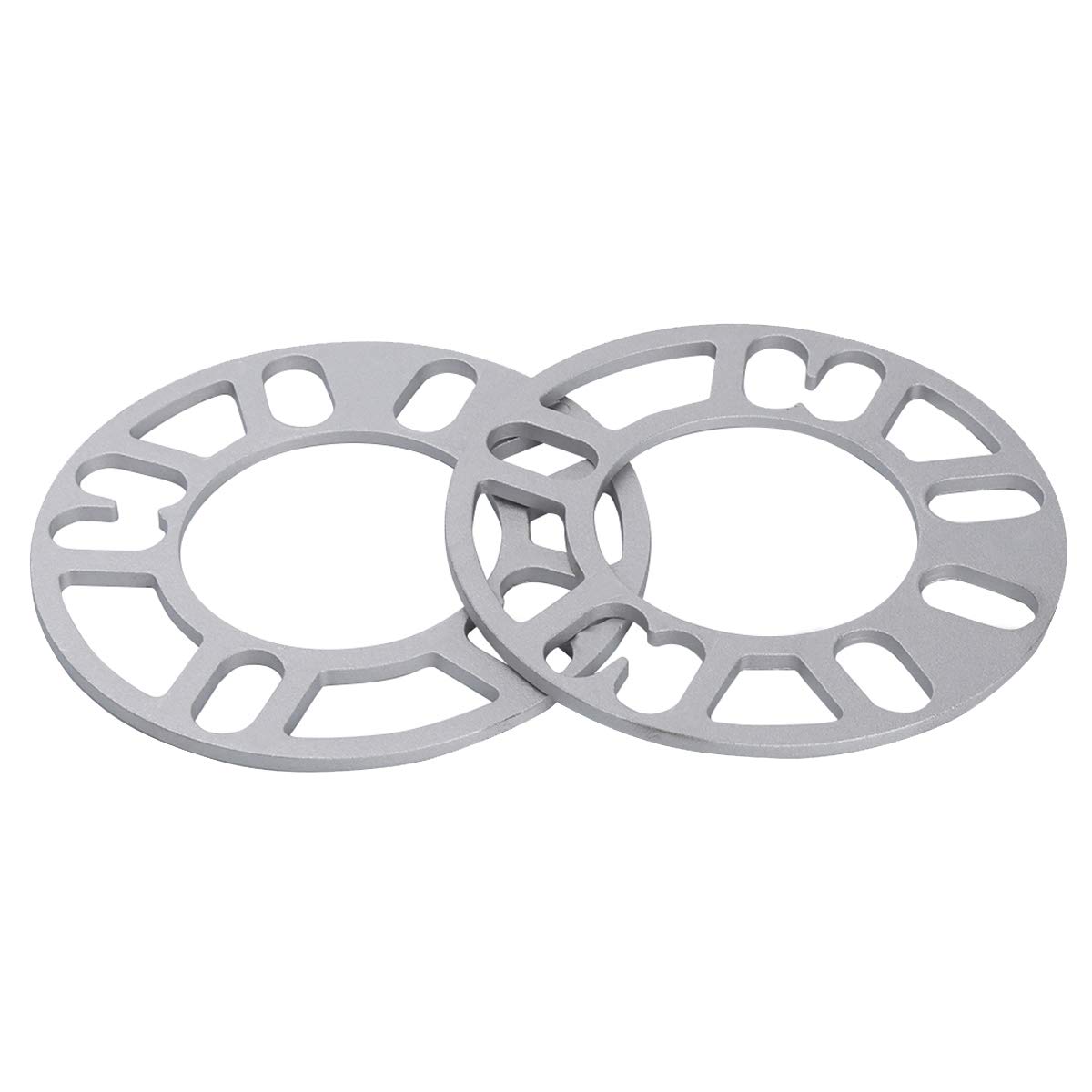 dynofit Universal 5mm Wheel Spacers for 4 Lug & 5 Lug Wheels, Fit for 4x98, 4x100, 4x108, 4x110, 4x112, 4x114.3, 4x120, 5x100, 5x108, 5x110, 5x112, 5x114.3, 5x115, 5x118, 5x120 Bolt Patterns, 2Pcs