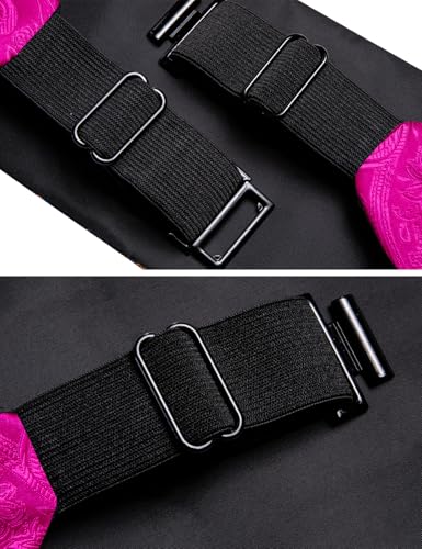 Image of Barry.Wang Men Silk Paisley Cummerbund and Pre-tied Bowtie Handkerchief Cufflink Set for Tuxedo