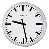 peweta kg (gmbh + co.) Sehr stabiles Metallgehäuse Peweta® Großraum-Wanduhr ø 52 cm, Batteriebetrieb Standard, Zifferblatt DIN-Balken