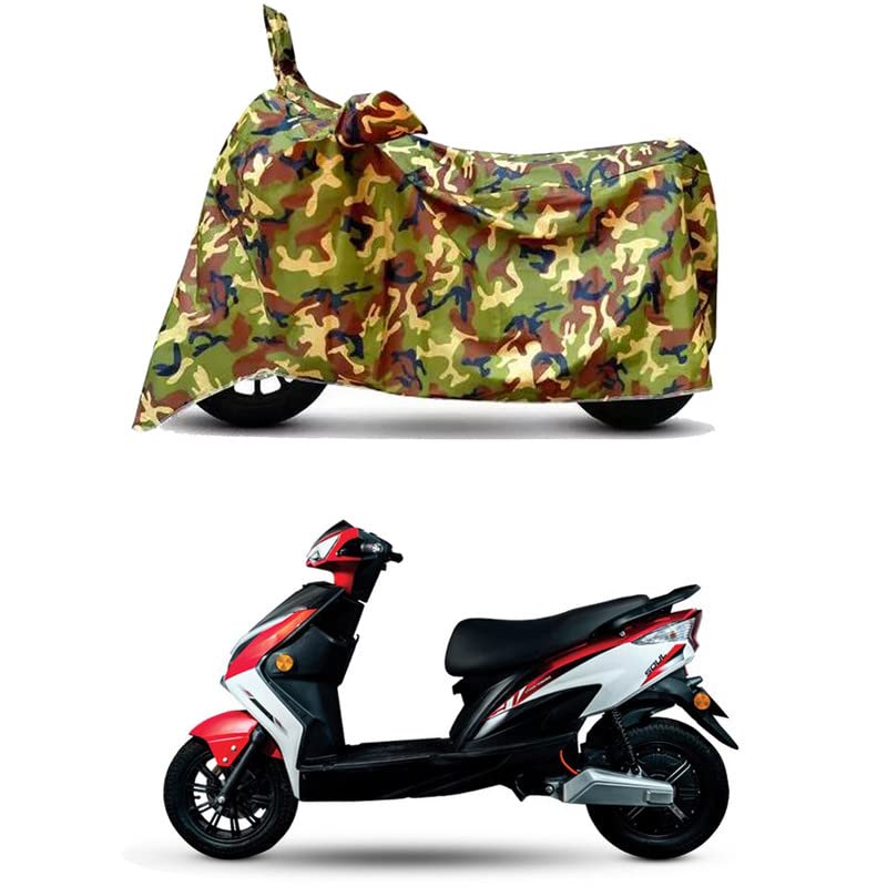 Image of Waterproof 100% PVC Coated Full Bike Scooty Two Wheeler Body Cover Compatible for EeVe Soul STD /UV-Rays /Heat Protection /Birds Dropping /Scratchproof /Dust Proof /All Varient[6X6 Jungle Print]