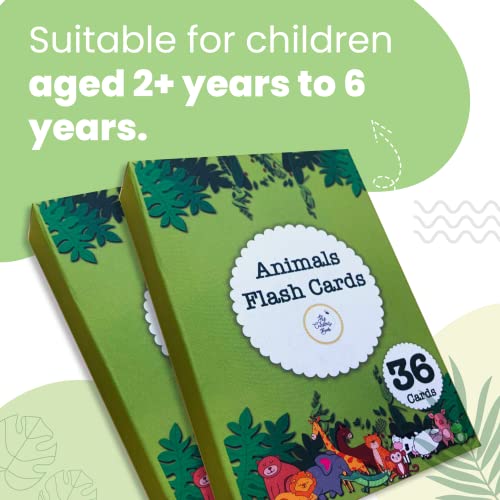 Image of Animals | 36 Laminated Anti-Glare Flash Cards | Montessori Inspired Fun & Easy to Learn Toys for Kids