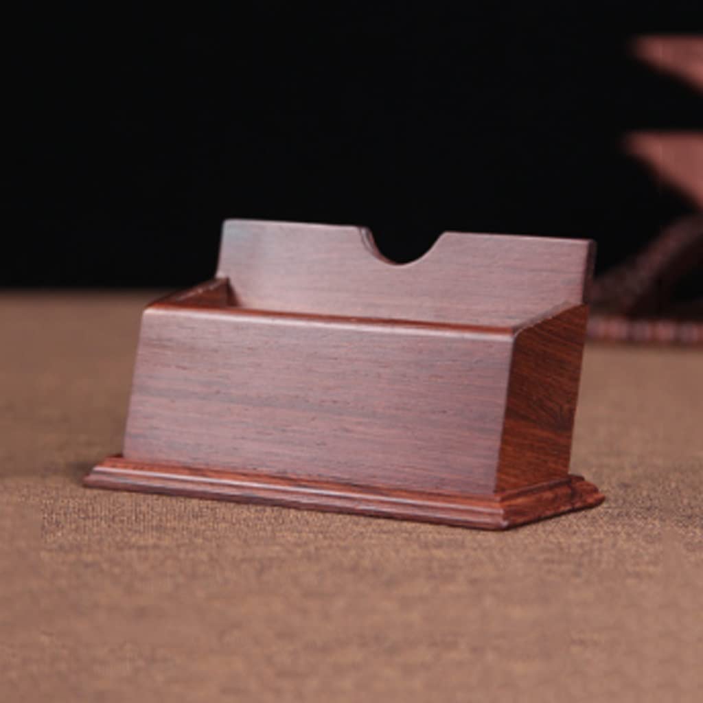 MOBYGKFY Wooden Business Card Case Holder Desktop Retro Gifts Office Decorations Supplies