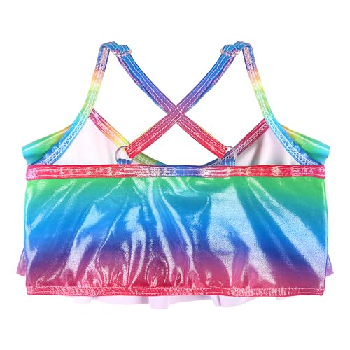 TFJH E 3PCS Girls Bathing Suits Bikini Swimwear Kids Princess Skirt Sets 3-10Y3